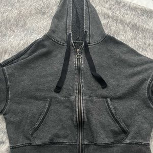 Black Cropped Zip Up